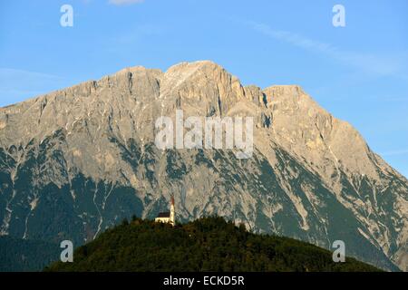 Autriche, Tyrol, Stams, Mt. Hohe Munde, montagnes Mieming Banque D'Images