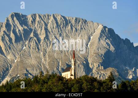 Autriche, Tyrol, Stams, Mt. Hohe Munde, montagnes Mieming Banque D'Images