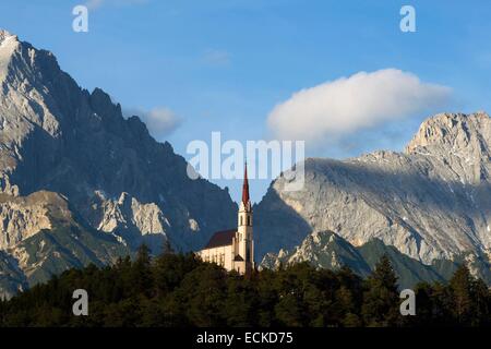 Autriche, Tyrol, Stams, Mt. Hohe Munde, montagnes Mieming Banque D'Images