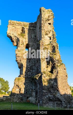 France, Manche, Cotentin, Regnéville sur Mer, château du 14ème siècle, demeure de le donjon carré Banque D'Images