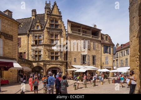 France, dordogne, Sarlat la Caneda, Maison de la BoΘtie 16e siècle Banque D'Images