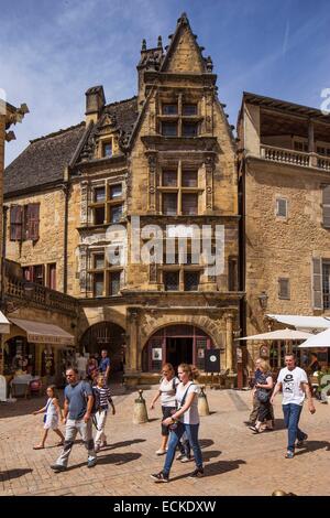 France, dordogne, Sarlat la Caneda, Maison de la BoΘtie 16e siècle Banque D'Images