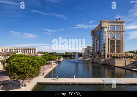 La France, Hérault, Montpellier, quartier Antigone et H⌠tel de rΘgion, architecte Ricardo Bofill Banque D'Images