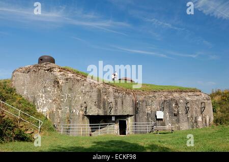 La France, de l'Ardennes, Villy, Villy la Ferté, fort de la Ligne Maginot, bloc 2 vue extérieure Banque D'Images