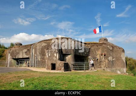 La France, de l'Ardennes, Villy, Villy la Ferté, fort de la Ligne Maginot, bloc 1 vue extérieure Banque D'Images