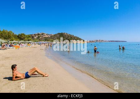 Grèce, Crete, Lassithi, district de l'est l'Almyros beach, à proximité du village d'Agios Nikolaos Banque D'Images