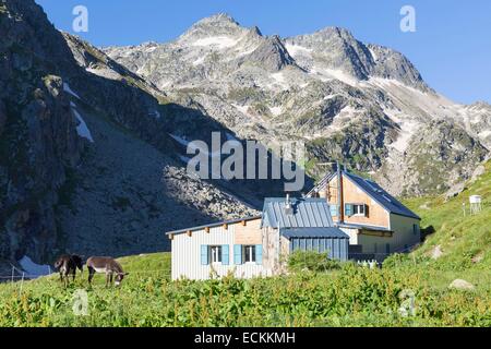 La France, l'Ariège, vallée d'Orlu, Orlu près d'Ax les Thermes, la réserve nationale de faune d'Orlu, refuge d'En Beys Banque D'Images