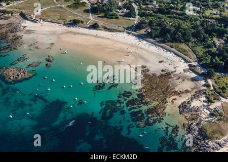 France, Vendée, CERDAGNE, Marais Vente plage (vue aérienne) Banque D'Images