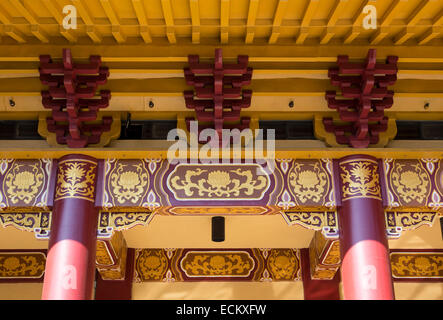 L'architecture de style chinois, Hall principal à Hsi Lai Temple, ville de Hacienda Heights, Los Angeles County, Californie Banque D'Images