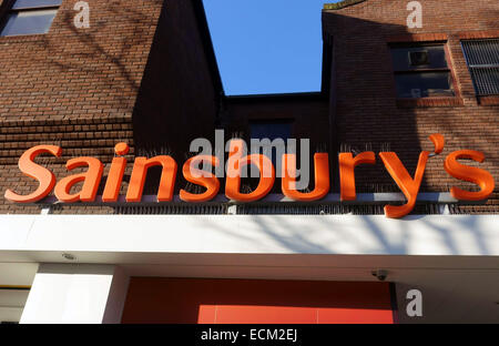 Inscrivez-vous sur la branche de supermarchés Sainsbury's, Londres Banque D'Images