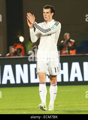 Marrakech, Maroc. Dec 16, 2014. Coupe du Monde de la Coupe du Club. Cruz Azul contre le Real Madrid. Le milieu de terrain du Real Madrid, Gareth Bale (11) merci les fans. Credit : Action Plus Sport/Alamy Live News Banque D'Images