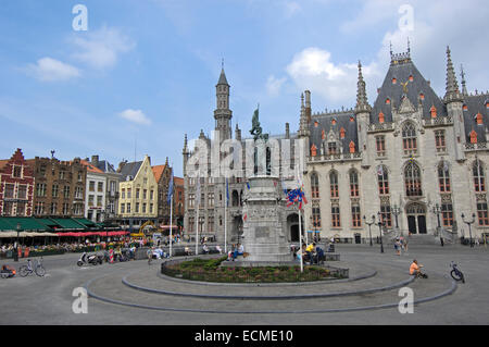 Palais du gouvernement provincial dans le Markt, la place du marché, Bruges, Flandre occidentale, Belgique, Europe Banque D'Images