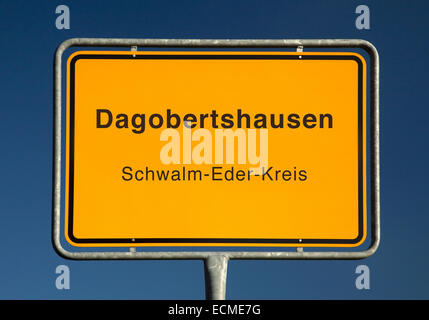 Les limites de la ville, signe, Dagobertshausen Schwalm-Eder-Kreis, Hesse, Allemagne Banque D'Images