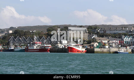 Village de pêcheurs sur la côte de l'Irlande dans le comté de Cork avec des bateaux de pêche au port de Baltimore, West Cork, comté de Cork en Irlande. Banque D'Images