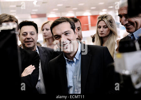 Alexis Tsipras au cours de sa visite à la 79e Foire Internationale de Thessalonique, Grèce Banque D'Images