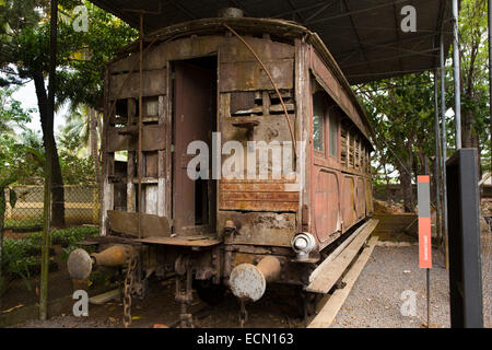 L'Ile Maurice, Mahebourg, National History Museum, voiture de chemin de fer du Gouverneur Banque D'Images