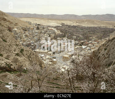 La Syrie. Ma'loula. Ville construite dans la montagne. Village où l'on parle encore l'Araméen de l'Ouest. Proche Orient. Photo avant la guerre civile syrienne. Banque D'Images