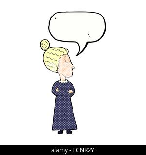 Caricature victorienne stricte avec l'enseignant speech bubble Illustration de Vecteur