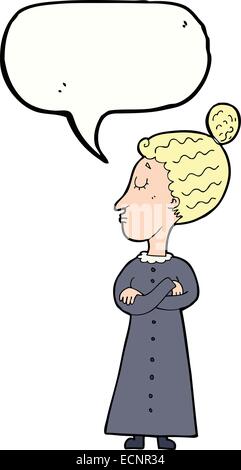 Caricature victorienne stricte avec l'enseignant speech bubble Illustration de Vecteur