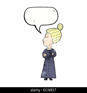 Caricature victorienne stricte avec l'enseignant speech bubble Illustration de Vecteur