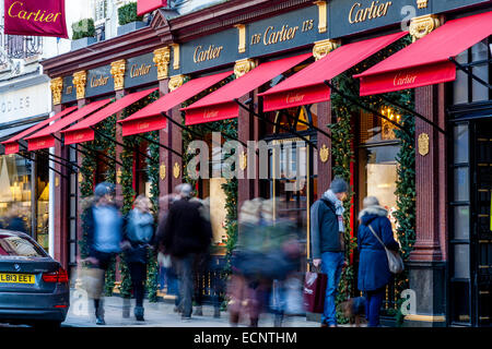 La boutique Cartier à New Bond Street, Londres, Angleterre Banque D'Images