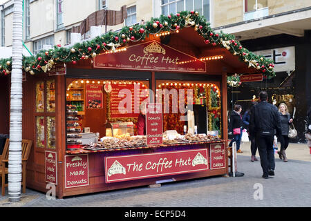 The Coffee Hut au Bristol Christmas Market, Broadmead, Bristol, Angleterre, Royaume-Uni Banque D'Images