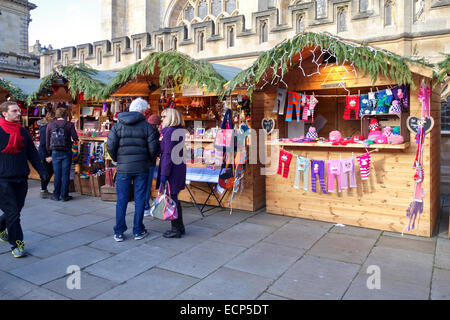 Marché de Noël de Bath, Somerset, England, UK Banque D'Images