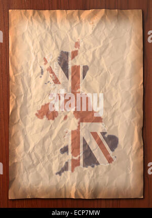 UK Site avec drapeau à recycler en papier vintage Banque D'Images