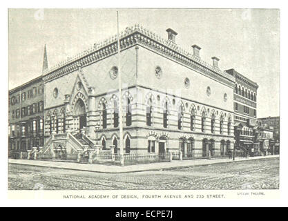 Une illustration de 1893 de *King*, représentant la National Academy of Design située à Fourth Avenue et 230th Street à New York. L'image met en évidence les détails architecturaux et l'importance culturelle de l'institution. Banque D'Images