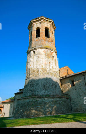 L'abbaye de San Salvatore di Montecorona, clocher, Umbertide, Haute Vallée du Tibre, Ombrie, Italie Banque D'Images