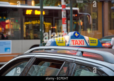 Taxi à Bruxelles Belgique Banque D'Images