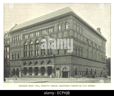 (King1893NYC) pg597 Le CARNEGIE MUSIC HALL, 7e avenue, COIN SUD-EST DE 57TH STREET Banque D'Images