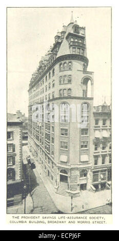 (King1893NYC) pg686 L'épargne-prévoyance SOCIÉTÉ D'ASSURANCE-VIE, COLUMBIA BUILDING, CHEMIN LARGE ET MORRIS STREET Banque D'Images