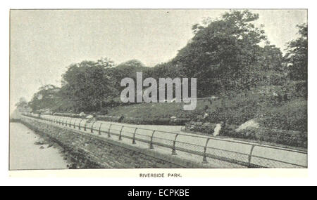 Une illustration de 1893 de *King* représentant Riverside Park à New York, mettant en valeur sa disposition et ses vues panoramiques le long de la rivière Hudson. Banque D'Images