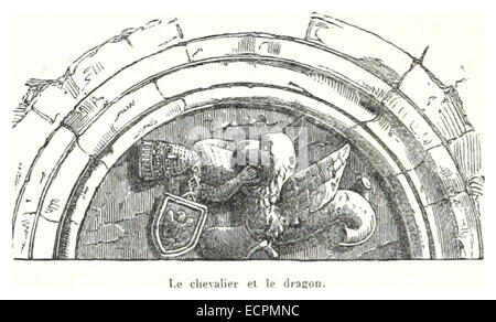 114 Eisenach-Wartburg, tympanon mit Drachen und Ritter Banque D'Images