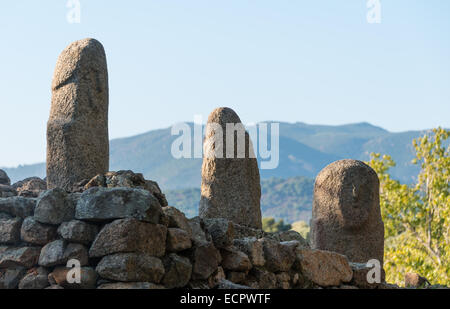 Menhirs, la culture mégalithique, Filitosa, Corse, France Banque D'Images