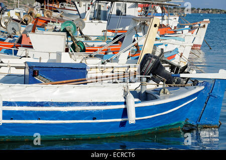 Bateaux de pêche d'Elounda, Crète, Grèce Banque D'Images