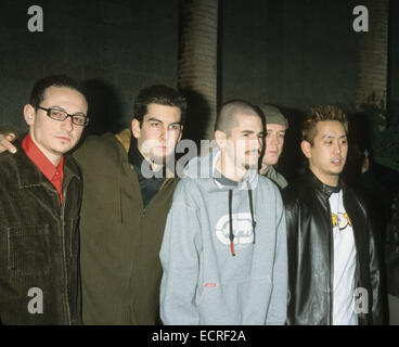 Groupe de rock américain LINKIN PARK en 2001. Photo Jeffrey Mayer Banque D'Images