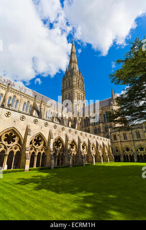 Cloître, cloître de la cathédrale, Salisbury, Wiltshire, Angleterre, Grande-Bretagne Banque D'Images