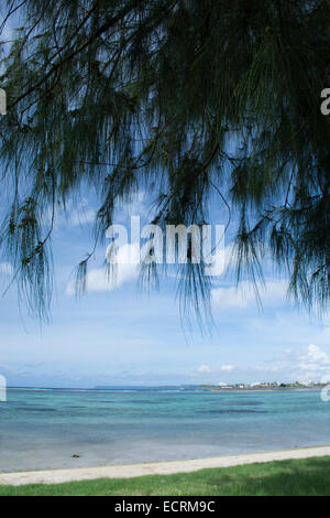 Micronésie, Îles Mariannes, US Territoire de Guam Agana, Hagatna (alias). Mer des Philippines et vue sur la plage. Banque D'Images