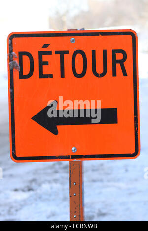 Un chemin de détour signer au Québec, Canada. Banque D'Images