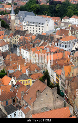 Vue depuis le Beffroi, Bruges, Flandre occidentale, Belgique, Europe Banque D'Images