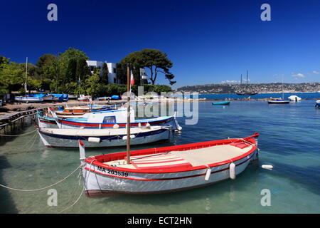 Le Cap d'Antibes et l'Olivette port. Banque D'Images