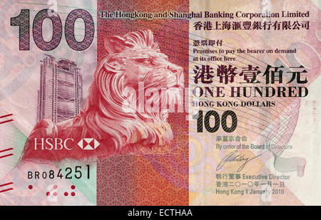 Hong Kong 100 One Hundred Dollar Bank Note Banque D'Images