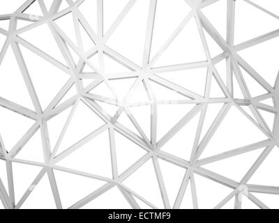 3d abstrait construction câblé avec forme triangles chaotique isolé sur fond blanc Banque D'Images