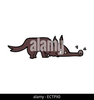 Retro style bande dessinée cartoon dog sniffing marbre Illustration de Vecteur