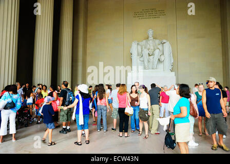 Le Lincoln Memorial est un mémorial américain construit pour honorer le 16e président des États-Unis, Abraham Lincoln. Banque D'Images