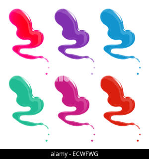 Gouttes de vernis à ongles Banque D'Images