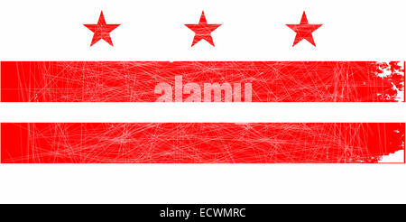 Le drapeau de l'État de Washington DC en rouge et blanc Banque D'Images