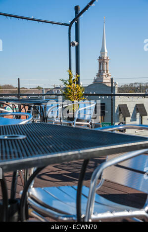 Vue depuis le toit de la salle à manger McCray's Tavern dans le centre-ville de Lawrenceville, Géorgie près d'Atlanta. USA. Banque D'Images